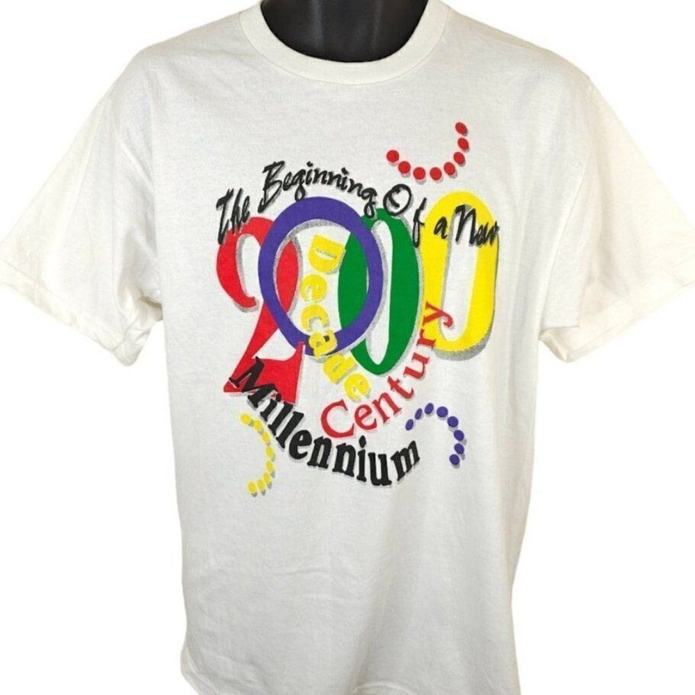 2000 Millennium T Shirt Mens Size Large Vintage Y2K A New Century Decade NEW